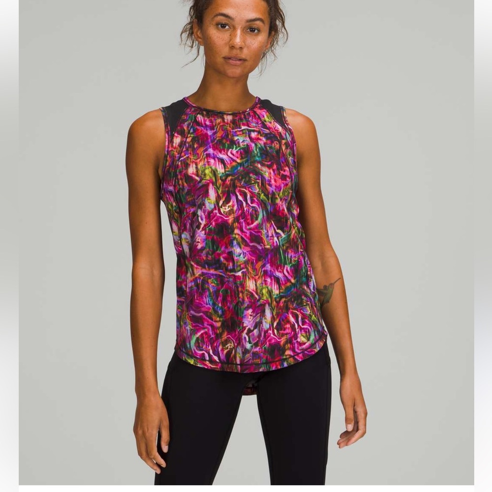 Lululemon Sculpt Tank Top - Hyper Flow Pink Multi / Black